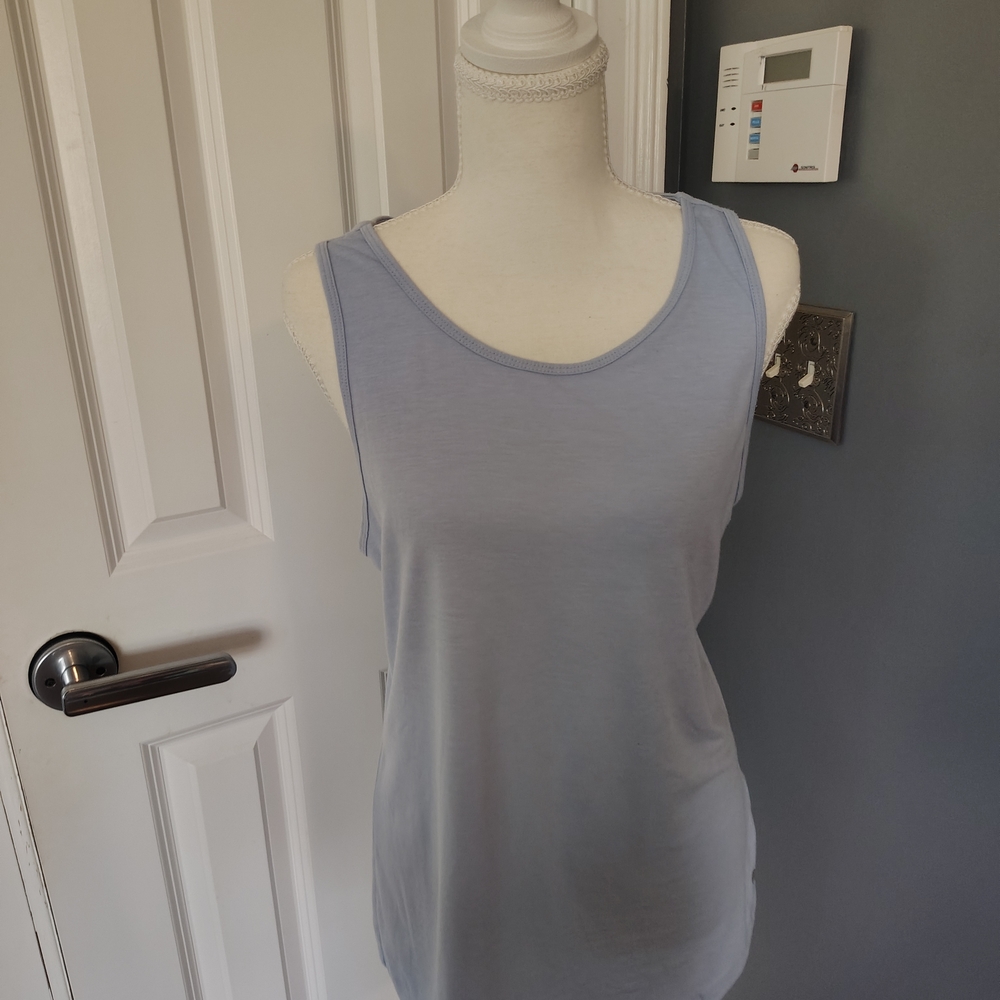 Apana Lightblue Scoop Neck Tank Top‎